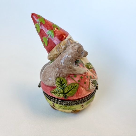 Villeroy & Boch Hand Painted Forest Friends Bird Fox Holiday Hinged Trinket Box - Picture 4 of 7
